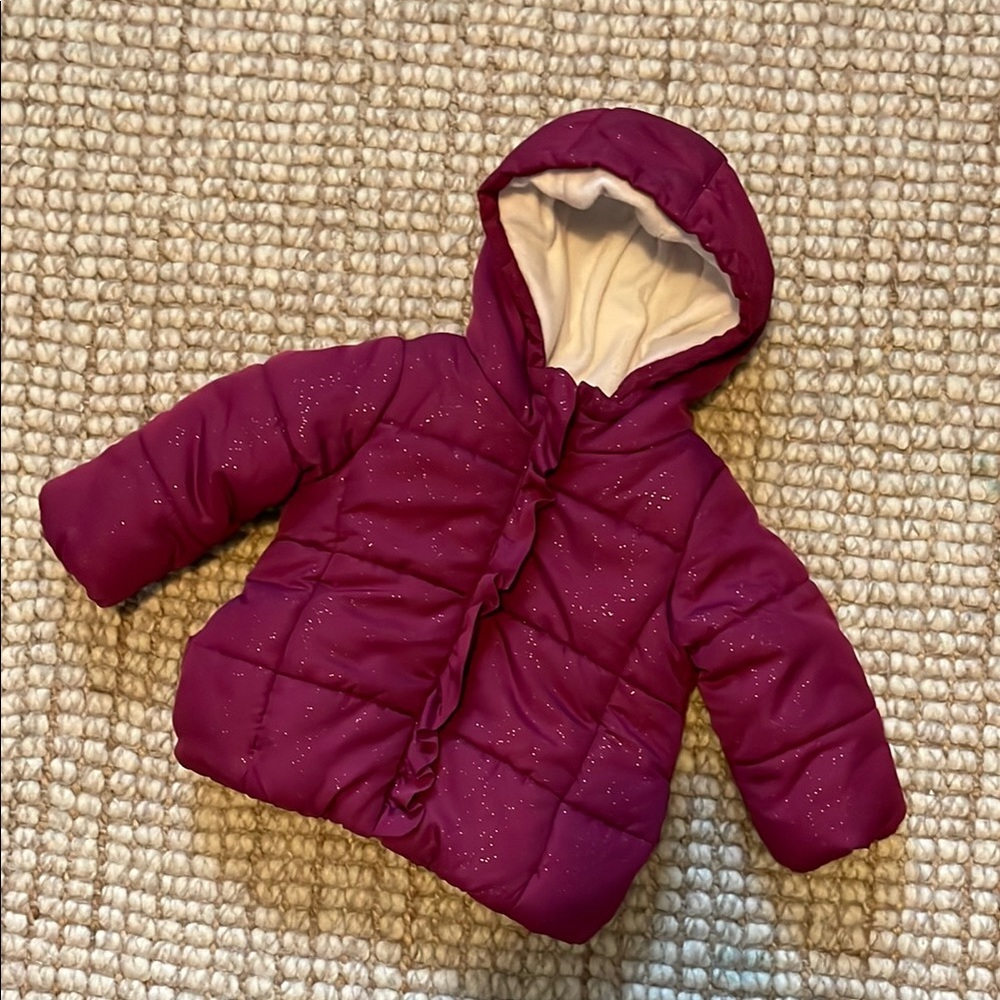 Carter's Magenta Sparkle Hooded Coat